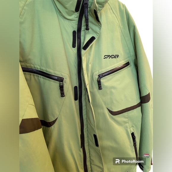 Men's Spyder Medium Green & Black Insulated Jacket EUC - Picture 14 of 14
